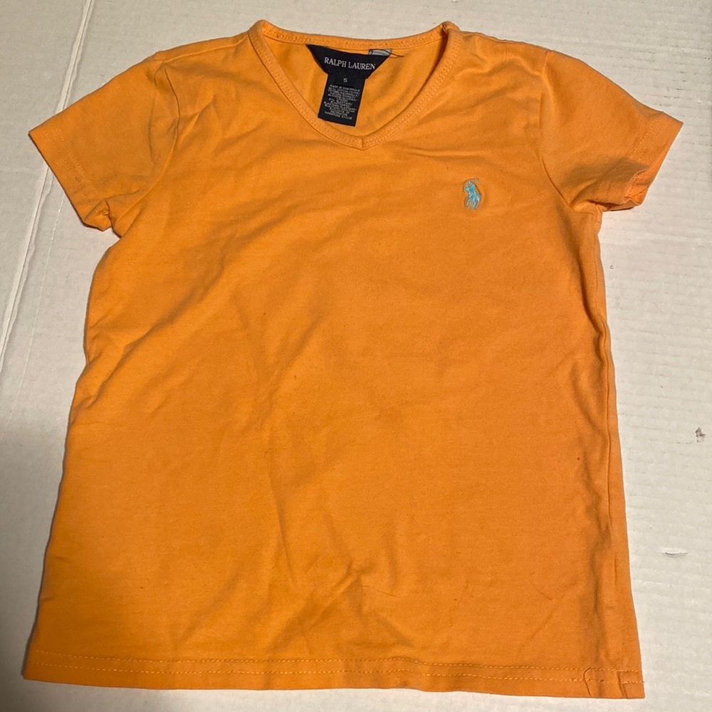 Ralph Lauren Orange T-shirt with Teal Jockey size 5